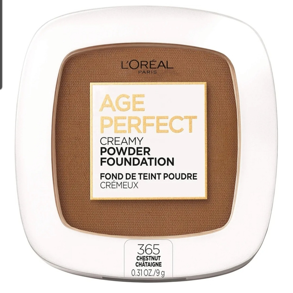 L’Oréal Paris Age Perfect Creamy Powder Foundation Compact 365 Chestnut 0.31 Oz